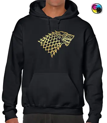 Direwolf Gold Stark Hoody Hoodie Cool Game Of Dragons Jon Snow Khaleesi Thrones • £16.99