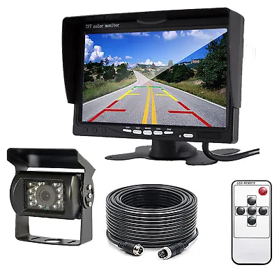 7  Rear View Backup Camera 4Pin System For Skid Steer RV Truck Heavy Equipment • $59