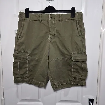 Abercrombie & Fitch Shorts W34 Green Utility Cargo Heavy Cotton Beckham Mens  • £39.11