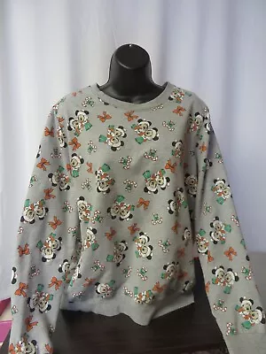 Women’s Crew Neck Sweatshirt All Over Print Mickey Minnie Mouse Christmas Disney • $6