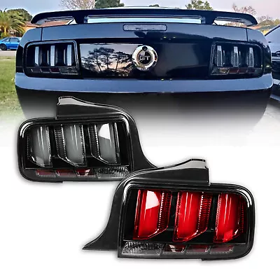 Tail Lights LED Lamps Brake Bar Signal For 2005-2009 Ford Mustang Black Pair • $183.99
