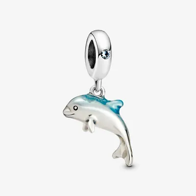 PANDORA Shimmering Dolphin Silver Dangle Charm - 798947C01 • £23.87