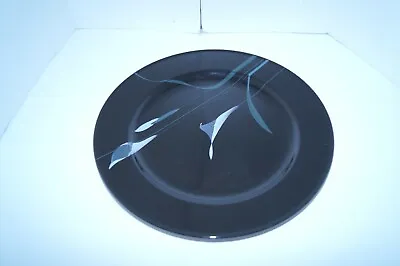 Mikasa Opus Black 12  Round Platter Chop Plate FK701 Galleria Calla Lilly Black • $29.99