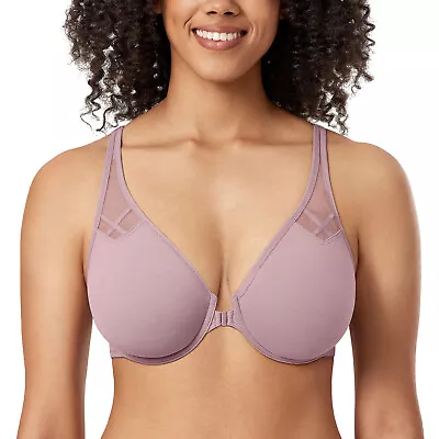 DELIMIRA Women's Front Closure Bra Non Padded Seamless Underwire Racerback • $23.75