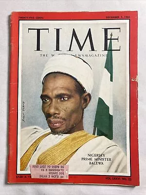 1960 December 5 Time Magazine Nigeria’s Prime Minister Balewa (MH871) • $21.59