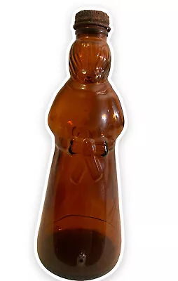 Mrs Butterworths 8 1/2  Amber Glass Syrup Bottle • $9.95