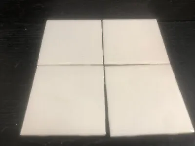 AMERICAN OLEAN  WHITE GLOSS  4 1/4  X 4 1/4 Lot Of 4 Tiles • $14.99