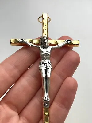 Wall Crucifix Christ Jesus Cross Metal Crucifix 11 Cm Catholic Crucifix Golden • £9.49