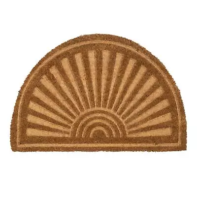 Coir Half Moon Door Mat Coconut Indoor Outdoor Welcome Mats 60 X 40cm Embossed • £10