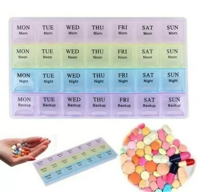 Weekly Daily Pill Box Organiser Medicine Tablet Storage Dispenser 7 Day 3 Times • £2.99