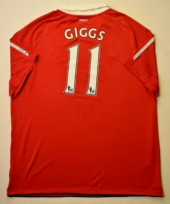 Giggs Manchester United Jersey 2010 2011 Home XXL Shirt Mens Red Nike Ig93 • $50.14