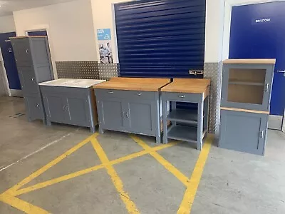 Habitat Olivia Painted Freestanding Kitchen Inc Sink + Larder & Butchers Block • £2850