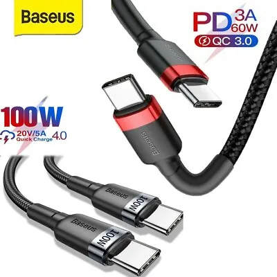$9.99 • Buy Baseus 100W/60W Type C To USB C Cable Quick Charging Charger For Samsung HuaWei