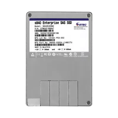STEC S840 200GB MLC SAS-2 2.5'' S842E200M2 • $194.48