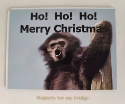 MERRY CHRISTMAS 'Ho Ho Ho' GIBBON MONKEY FRIDGE MAGNET - M460 F • $5.22