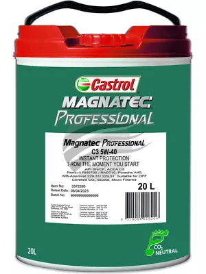 Castrol 5W-40 C3 Magnatec Professional Engine Oil 20 Litre (3372393) • $315.30