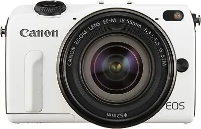 [NEAR MINT] Canon EOS M2 18.0MP Digital Camera White Kit W/ EF-M 18-55mm (N431) • $570.03