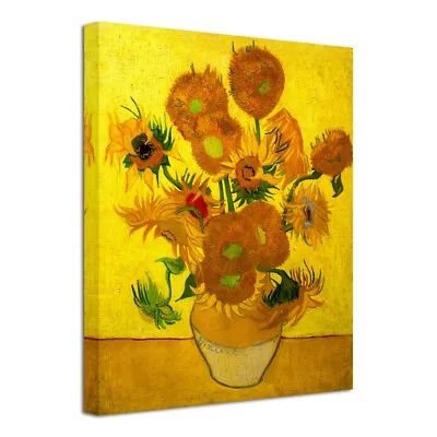 Van Gogh Canvas Print Painting Reproduction Photo Poster Picture Sunflowers Vase • £12.79