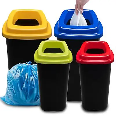 HOME CENTRE Plastic Recycling Kitchen Office Open Waste Bin 28-45L Rubbish • £18.70