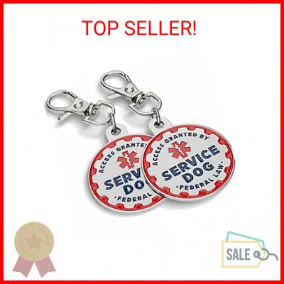 Industrial Puppy Service Dog Tag 2 Pack: Metal Pet ID Tags For Service Animals • $14.75