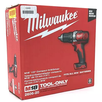 Milwaukee M18 18V Cordless 1/2  Compact Drill/Driver 2606-20 (Tool Only) • $66.93