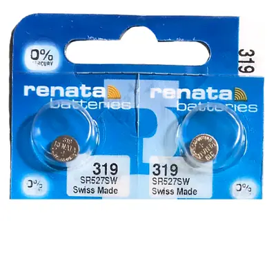 319 SR527SW  Batteries Renata 2 Pack Watch Silver Oxide 1.55v Battery UK • £3.62