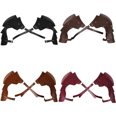 Medieval Knight Gladiator Shoulder Pad Vintage PU Leather Props Armor Pauldrons • $39.62