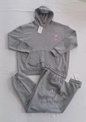 New Men’s Air Jordan  Flight  Fleece Sweatsuit Set~ Grey/red ~ Size 2xl • $199