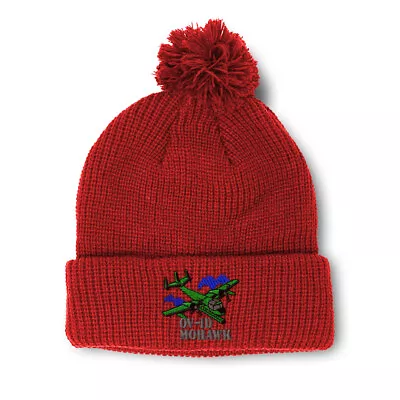 Pom Pom Beanies For Women Ov-1D Mohawk Aircraft Name Embroidery Skull Cap 1 Size • $17.99