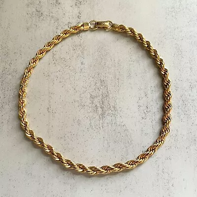 Vintage Napier Thick Bold Classic Gold Plated Rope Chain Choker Necklace 15  • $37.99