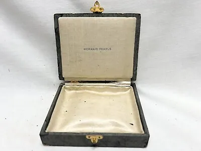 Antique JEWELRY BOX CASE Marked MERMAID PEARLS Old Box • $18