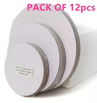 12PK24PK Cake Base Rigid 2mm/2.5mm Cake Boards Whiteboard Tray 6''8''10''12'' • £5.99