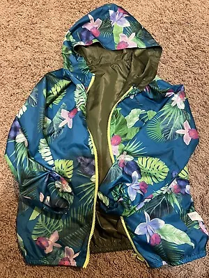 Zara Girls Lightweight Reversible Tropical Printed Jacket Size 11-12 Worn Once • $15