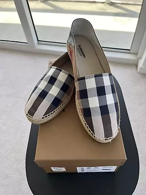 Burberry Birch Browncheck Espadrilles Flat Casualshoes Ssize 11 • $245