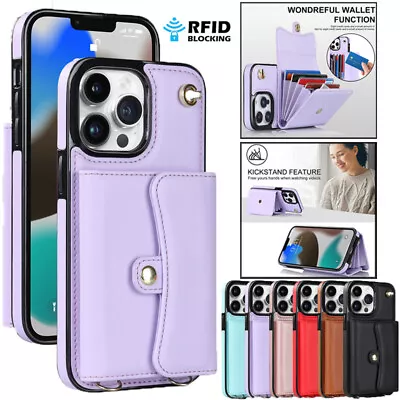 For IPhone 14 13 12 11 Pro Max XR X 8/7 Plus Case Leather Wallet Card Slot Cover • $7.69