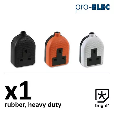 1 X 13 Amp Pro Elec Rubber Socket 13A Heavy Duty Mains Electrical 3pin  • £4.17