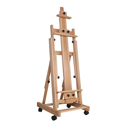 H Frame Rack Large Wood Movable Artist Painters Studio Easel Drawing Beech  • $147.25