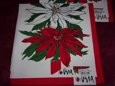 Vera Neumann Ladybug Christmas Red & White Poinsettia Cloth Napkins NEW NWT 6 Pc • $39.99