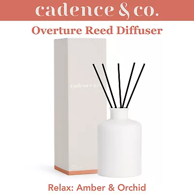 Natural Room Freshener Reed Diffuser Relax: Amber & Orchid W/ Essential Oils • $31.96