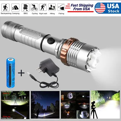 2500000LM Brightest LED Military Zoom Torch Rechargeable Flashlight High Light • $10.99