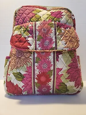 Vera Bradley Mini Backpack In Retired Hello Dahlia Magnetic Flap Top Zipper EUC • $27.77