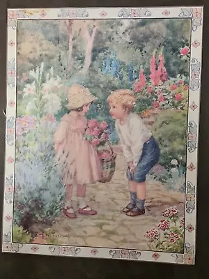 Margaret W Tarrant Signed Print - Boy And Girl In Garden  • £16.99