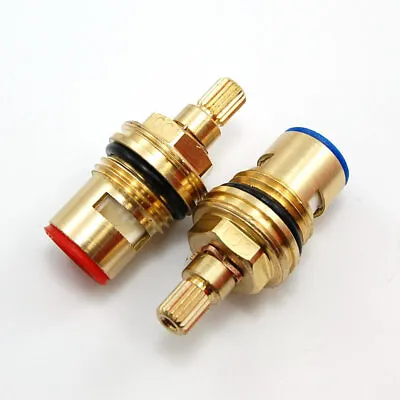 Replacement Brass Ceramic Disc Tap Valves Cc1  Half Turn Gland Insert 20t (pair) • £13.96