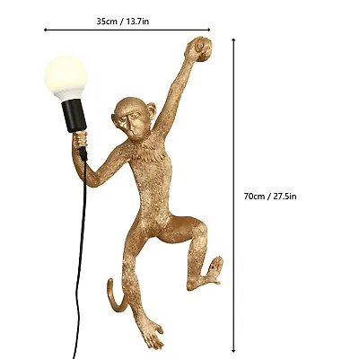 Wall Lamp Resin Monkey Rope Pendant Light Industrial Wall Light Lamp Gold SALE • $49.40