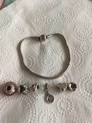 $75.70 • Buy Pandora Bracelet With 6 Pandora Charms