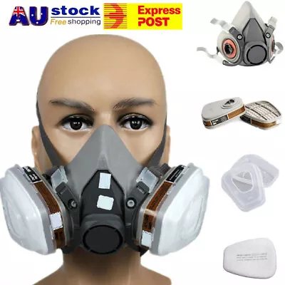 Gas Mask 7 In 1 Half Face Cover Chemical Spray Painting Respirator Vapour 3M6200 • $21.75