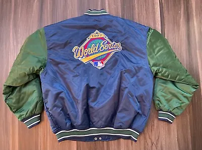 VTG WORLD SERIES 1997 STARTER JACKET Satin Mens XL Indians Marlins BASEBALL • $125