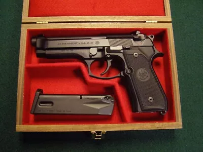 Pistol Gun Presentation Case Wood Box For Beretta M9 M9a1 M9a3 M9a4 92fs 9mm 92 • $159