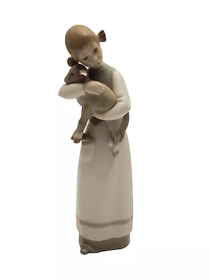 Lladro Girl With Lamb #1010 Porcelain Figurine • $70