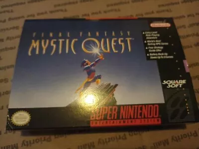 Final Fantasy- Mystic Quest : SNES Box Game Manual Cib • $85